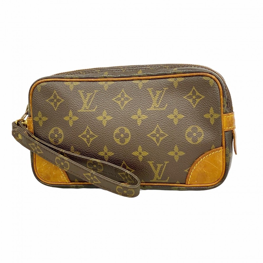 Louis Vuitton Marly Monogram Bag PM Brown Clutch Dragonne - Picture 2 of 9